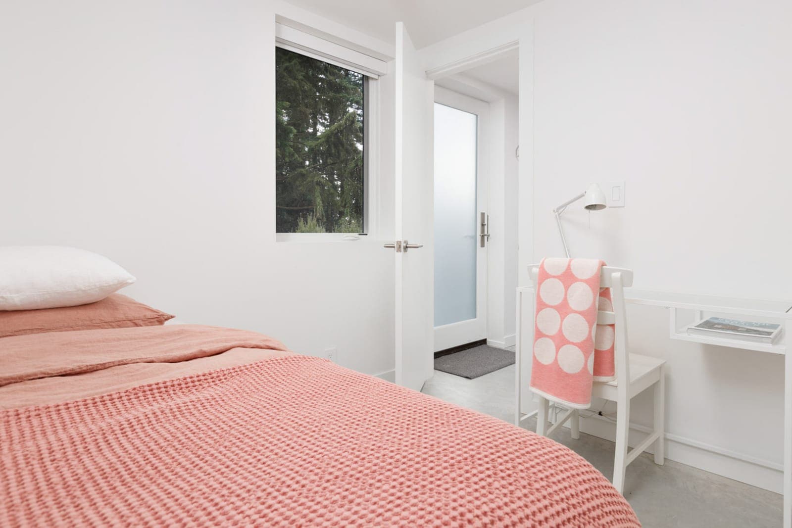 A furnished rental example showing a complete bedroom and living area setup included with the tenancy, typical of Edmonton's mid-market furnished stock