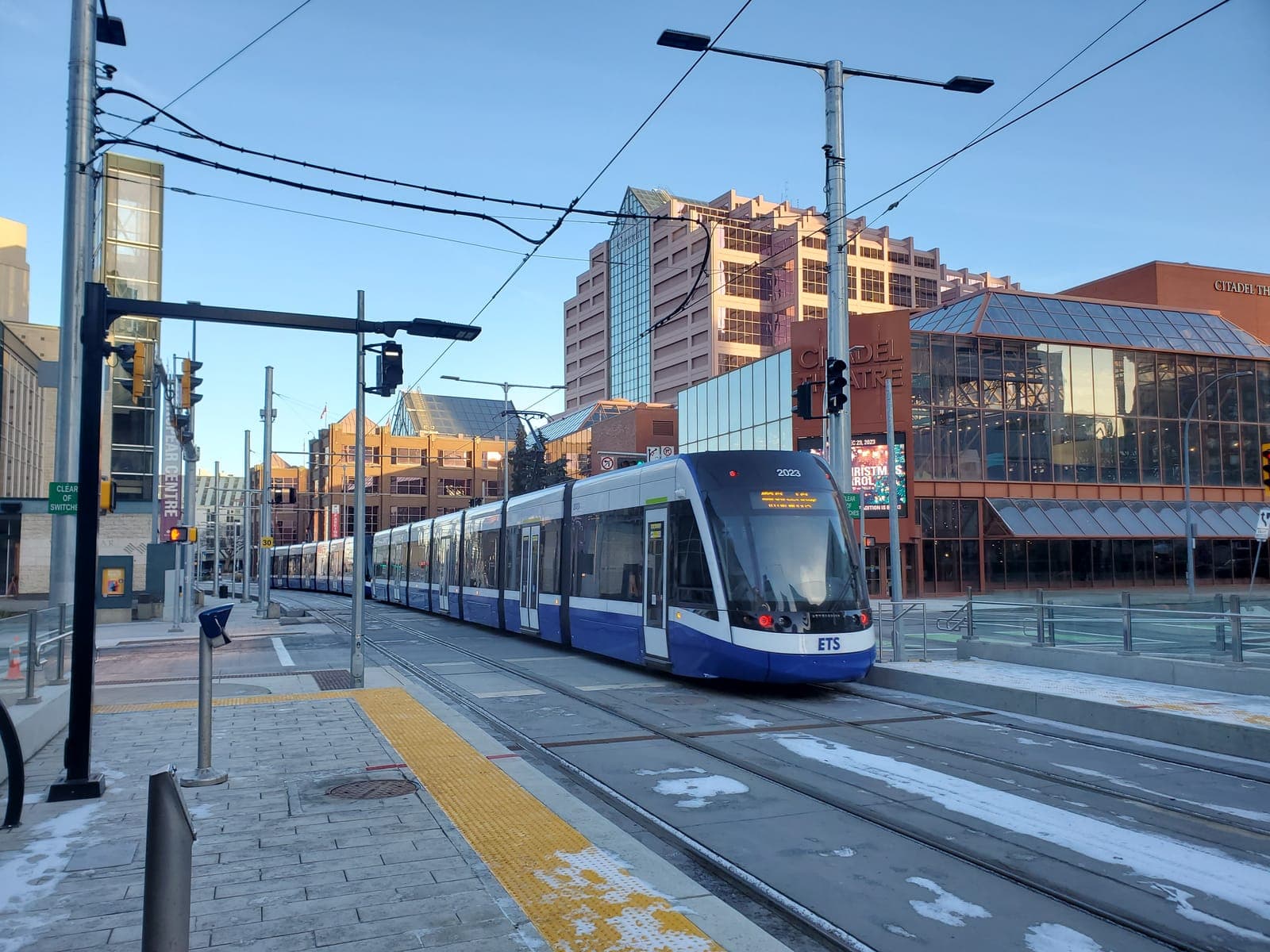 Edmonton Valley Line LRT train downtown