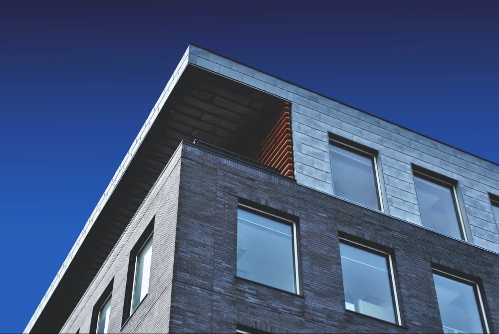Energy-efficient apartment windows on a modern building