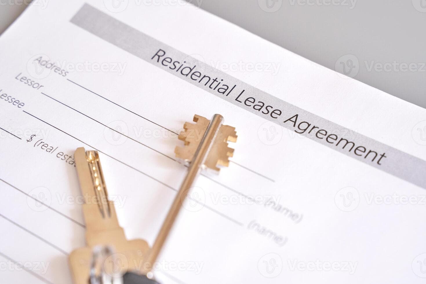 Lease agreement and keys signalling a long-term rental commitment