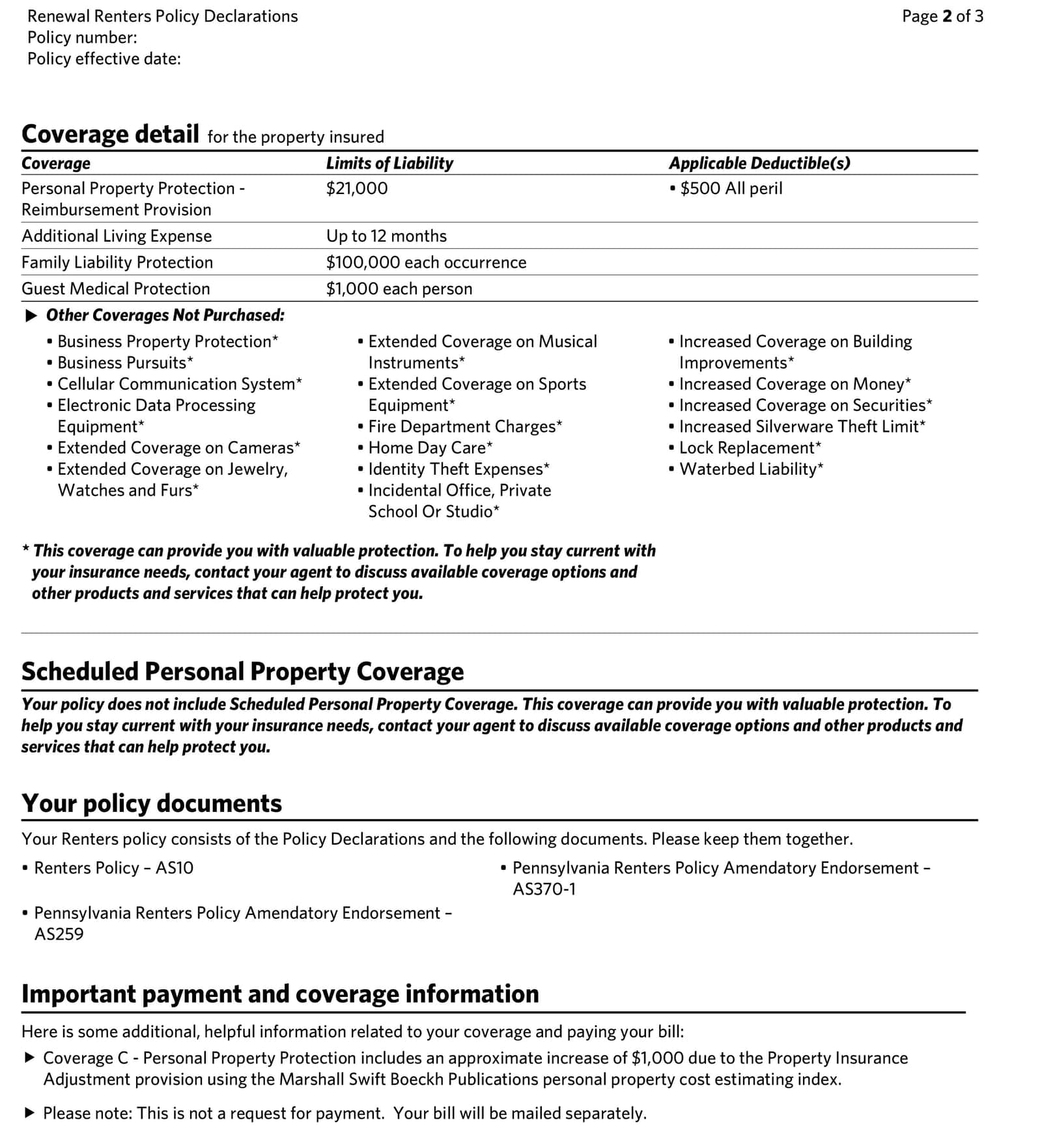 Tenant insurance policy concept -- understanding your coverage