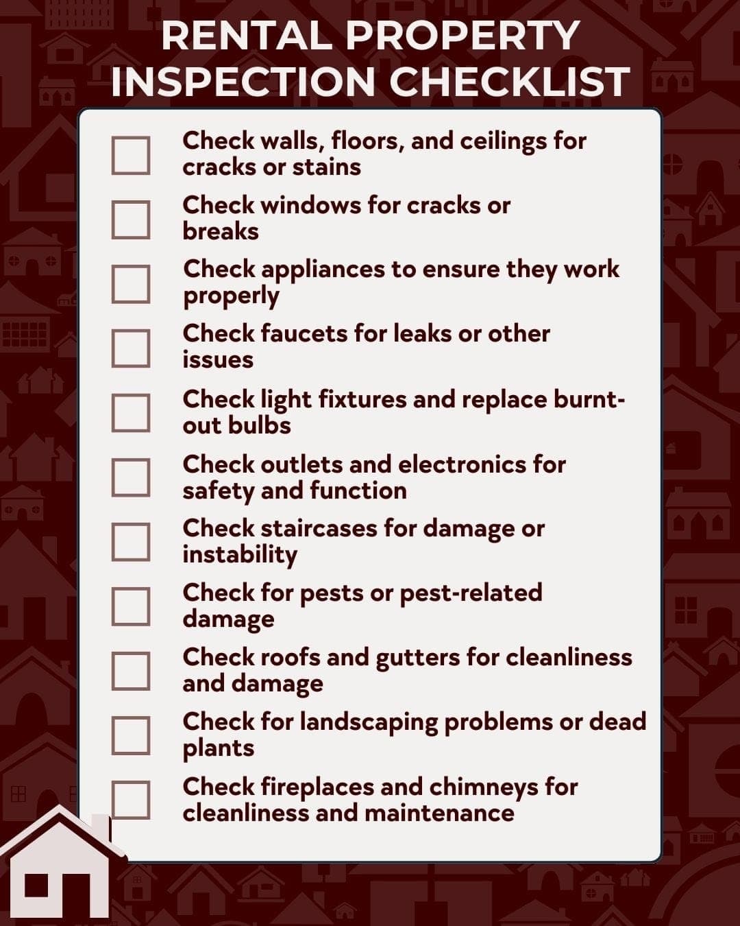 Rental property inspection checklist